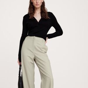 NWT Banana Republic High-rise Straight Siena Wool pant Sage sz 10 Retail $150